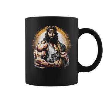 Muscular Jésus Christ – Amusant Haltérophilie Jésus Gym Sports Tasse - Cadeauxyz