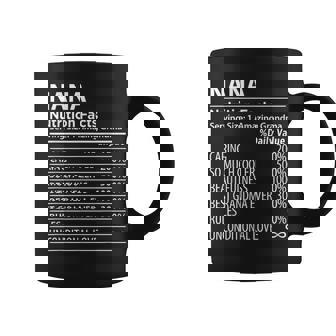 Nana Nutrition Facts Grandma Coffee Mug - Monsterry