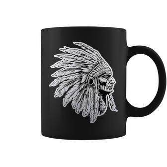 Nativo Americano Dibujo Jefe Indio Orgullo Indio Taza de café - Regaloses