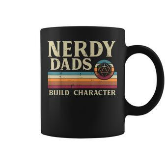 Nerdy Dads Build Character Retro Fathers Day Daddy Papa Men Coffee Mug - Thegiftio