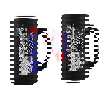 Nyc ニューヨーク市自由の女神 アメリカ国旗 コーヒーマグ - Kawaiitshirt