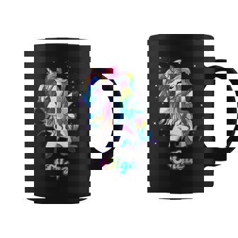 Olga Nombre Personalizado Personalizado Rainbow Unicorn Dabbing Taza de café - Regaloses