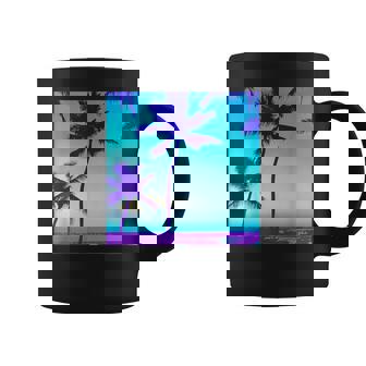 Palm Tree Turquoise Purple Tropical Teal Coffee Mug - Thegiftio