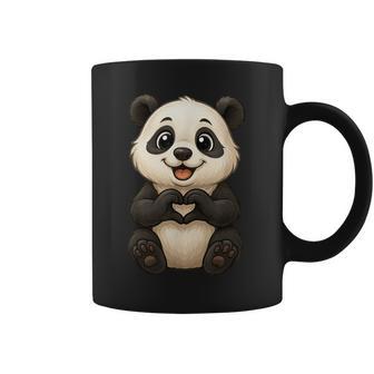 Panda With Heart Sweet Panda Bear With A Heart Symbol Coffee Mug - Monsterry