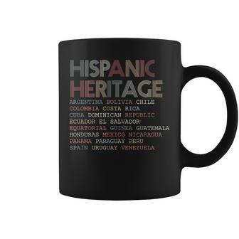 Hispanic Heritage Countries Nation Names Typography Coffee Mug - Monsterry