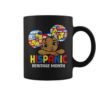 Hispanic Heritage Month Cute Girls Latino Countries Flags Coffee Mug - Monsterry