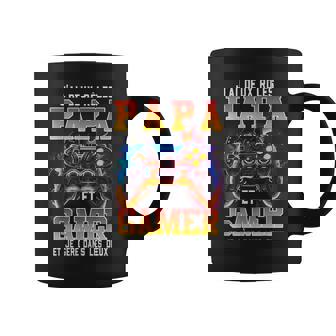 Papa Fête Des Père Geek Gamer Je Gère Dans Les Deux Flammes Tasse - Cadeauxyz