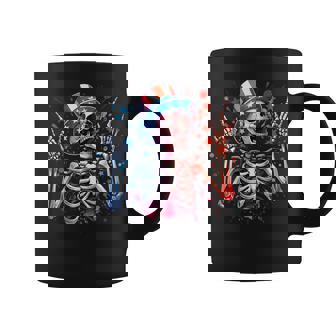 Party In The Usa Rock Hand July 4Th American Skeleton Coffee Mug - Monsterry