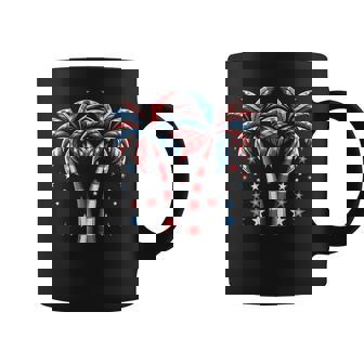 Patriotic American Palm Trees Usa Flag Summer 4Th Of July Coffee Mug - Thegiftio UK