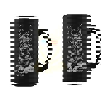 Patriotic German Shepherd Dog Usa Flag Sunglasses Coffee Mug - Monsterry