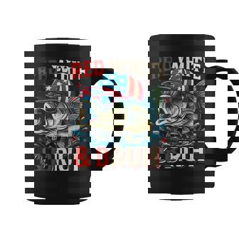 Patriotic Red White & Bruh America Fish Fishing 4Th Of July Coffee Mug | Mazezy