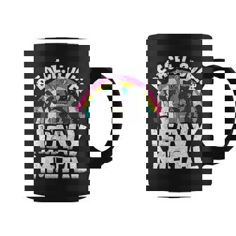 Peace Love & Heavy Metal Banda De Basura Para Niños Diseño De Arco Iris Taza de café - Regaloses