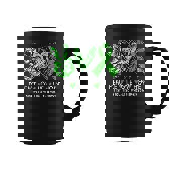 Peace Love Hope Mental Health Awareness Green Ribbon Coffee Mug - Thegiftio UK