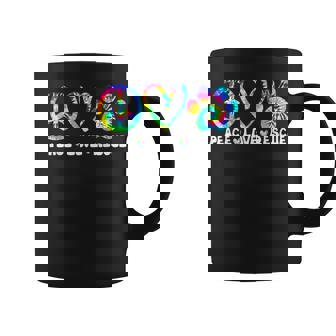 Peace Love Rescue Dog Paws Tie Dye Rainbow Animals Coffee Mug - Monsterry