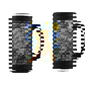 Pitbull Dog Pit Bull Pittie Van Gogh Style Starry Night Coffee Mug - Monsterry