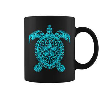Polinesia Maorí Tortuga Honu Plumeria Tribal Tatuaje Maorí Arte Taza de café - Regaloses