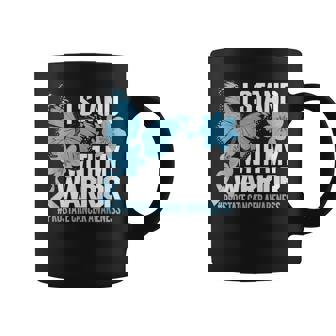 Prostate Awareness I Stand With My Warrior Light Blue Ribbon Coffee Mug - Monsterry
