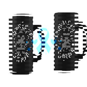 Prostate Cancer Awareness Survivor Light Blue Ribbon For Man Coffee Mug - Monsterry