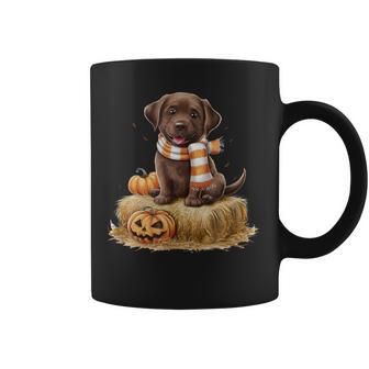Pumpkin And A Chocolate Lab Coffee Mug - Thegiftio UK