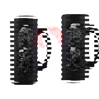 Rabe Totenkopf Mond Düster Gothicchädelchwarze Krähe Tassen - Geschenkecke