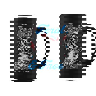 Raccoon Feral And Free 4Th July American Flag Women Coffee Mug - Monsterry