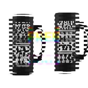 Rainbow Free Dad Hugs For Lgbtq Pride Month Trendy Lgbt Coffee Mug | Mazezy