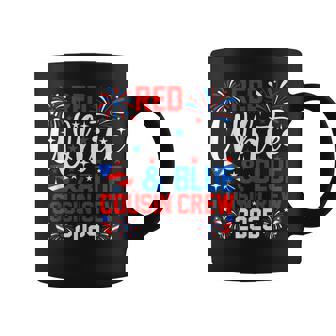 Red White And Blue Cousin Crew 2025 4Th Of July Fireworks Coffee Mug - Thegiftio UK