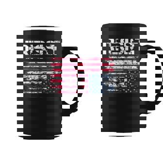 Resist American Flag Upside Down Distress Vintage Coffee Mug - Monsterry