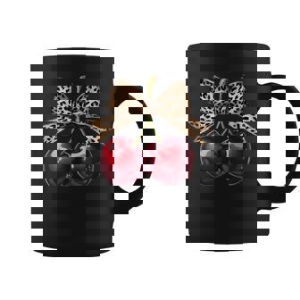 Retro Cherry Leopard Coquette Bow Cute Cherries Girls Coffee Mug - Thegiftio UK