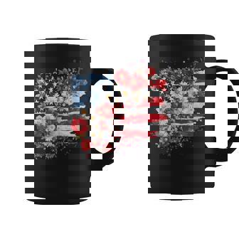 Retro Daisy Flower American Flag Patriotic 4Th Of July Coffee Mug - Monsterry