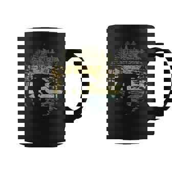 Retro Forest Bear Outdoors Nature Vintage Graphic Coffee Mug - Monsterry