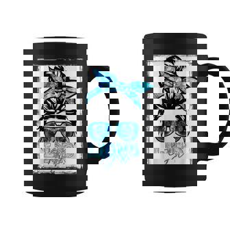 Retro Lions Girl Messy Bun Sports Team Matching Outfit Coffee Mug - Thegiftio