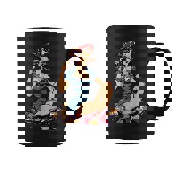 Retro Patriotic Pin-Upintage Usa Flag American Beauty Girl コーヒーマグ - Kawaiitshirt