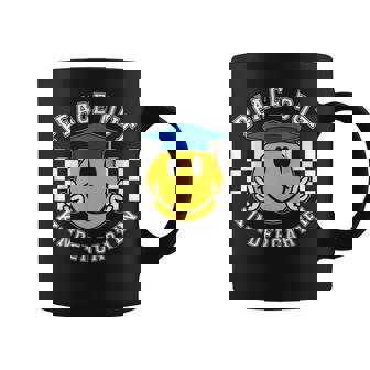 Retro Peace Out Kindergarten Smile Face Last Day Of School Coffee Mug - Monsterry