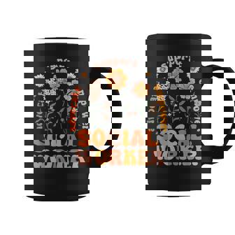 Retro Social Worker Vintage Flower Social Work Life Coffee Mug - Thegiftio UK