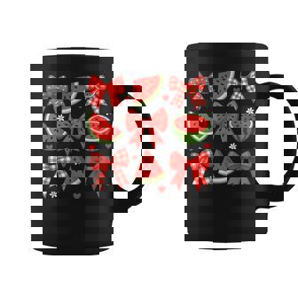 Retro Summer Vibes Coquette Bow Watermelon Summer Vacation Coffee Mug - Thegiftio UK