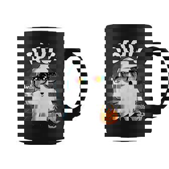 Rock Ghost Retro Halloween Pumpkin Boo Coffee Mug - Thegiftio
