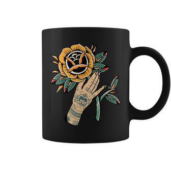 Rosa X Tatuaje Mano Taza de café - Regaloses