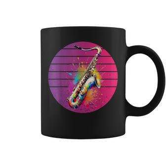 Saxophone Instrument De Musique Peinture Éclaboussures Tasse - Cadeauxyz