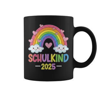 Schulkind 2025 Mädchen Einschulung Regenbogen Herzchen Tassen - Geschenkecke