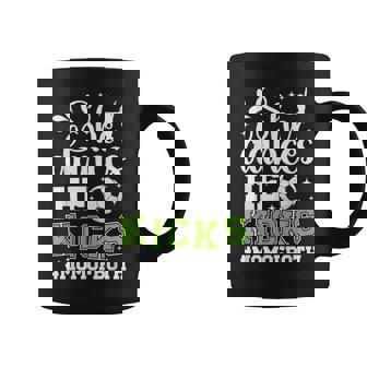 She Dances He Kicks Mom Of Both Dance And Soccer Mom Coffee Mug | Mazezy