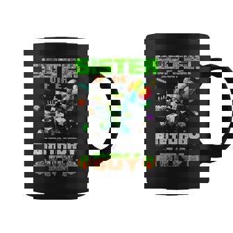 Sister Of The Birthday Boy Party Video Gamer Pixel Number Coffee Mug - Monsterry