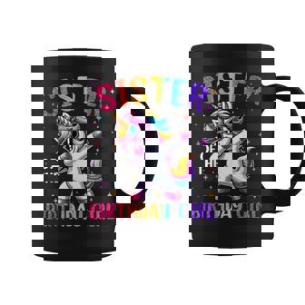 Sister Of The Birthday Girl Family Matching Dabbing Unicorn Coffee Mug | Mazezy