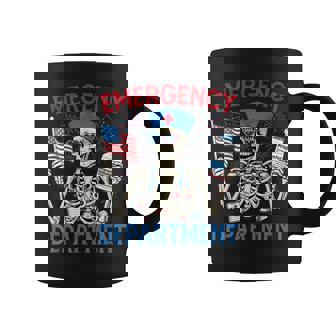 Skeleton Emergency Department Nurse 4Th Of July Er Nurse Coffee Mug | Mazezy