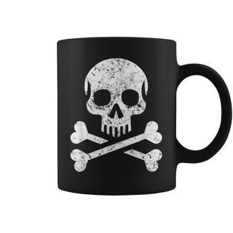 Skull Crossbones Skeleton Jolly Roger Flag Halloween Coffee Mug - Thegiftio