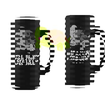 Solo Un Chico Que Ama Las Tortugas Dibujos Animados Niño Tortuga Marina Taza de café - Regaloses