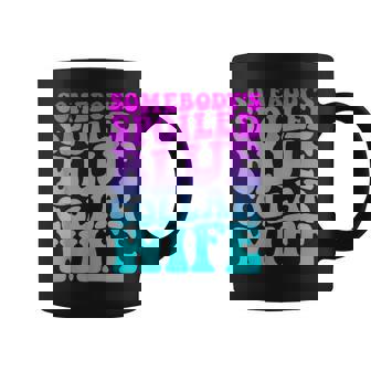 Somebody's Spoiled Blue Collar Wife Groovy Mother's Day Coffee Mug - Monsterry