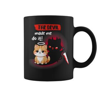 Soy Un Gato Ángel Pero El Gato Diablo Me Hizo Hacerlo Taza de café - Regaloses