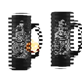 Spooky Bigfoot Jack O Lantern Skeleton Halloween Boys Mens Coffee Mug - Monsterry