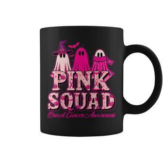 Spooky Pink Ghosts Squad Halloween Breast Cancer Awareness Coffee Mug - Thegiftio UK